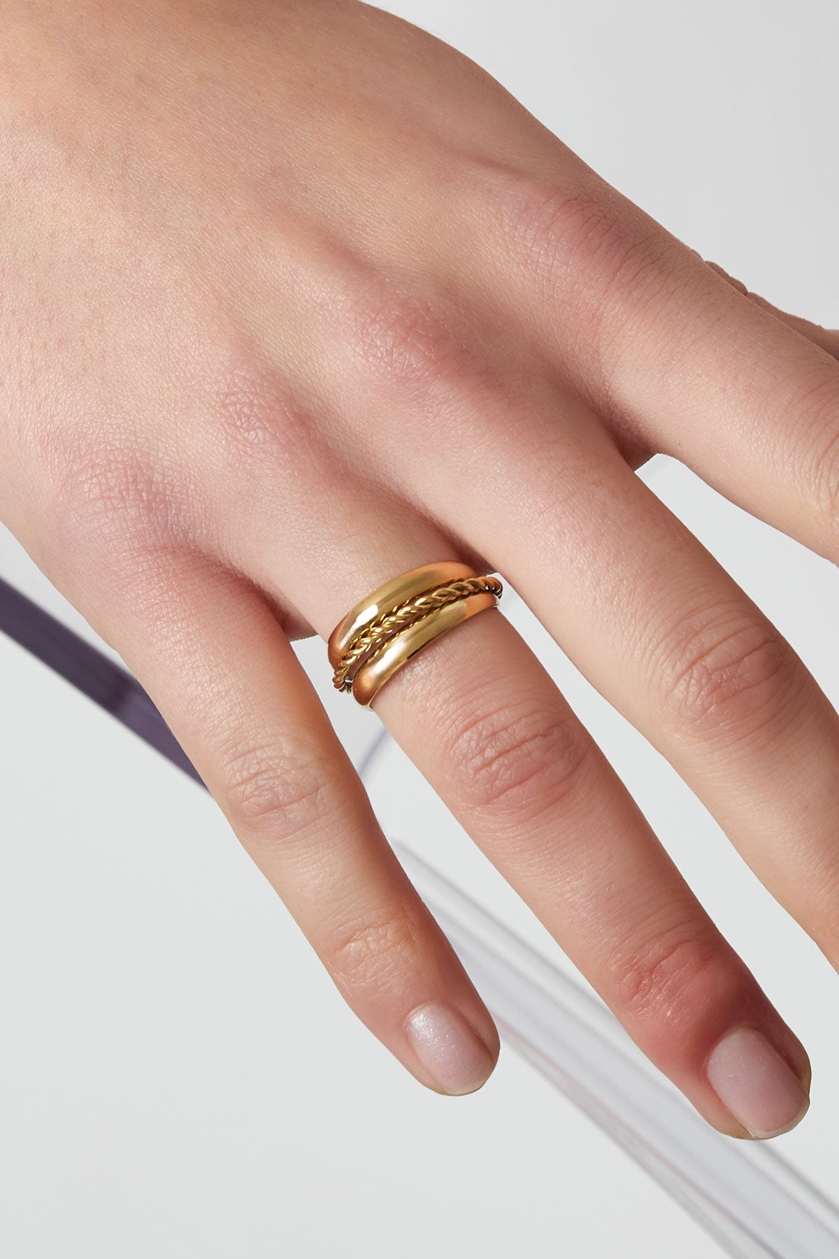 Mehrlagiger Spiralring - Goldfarben