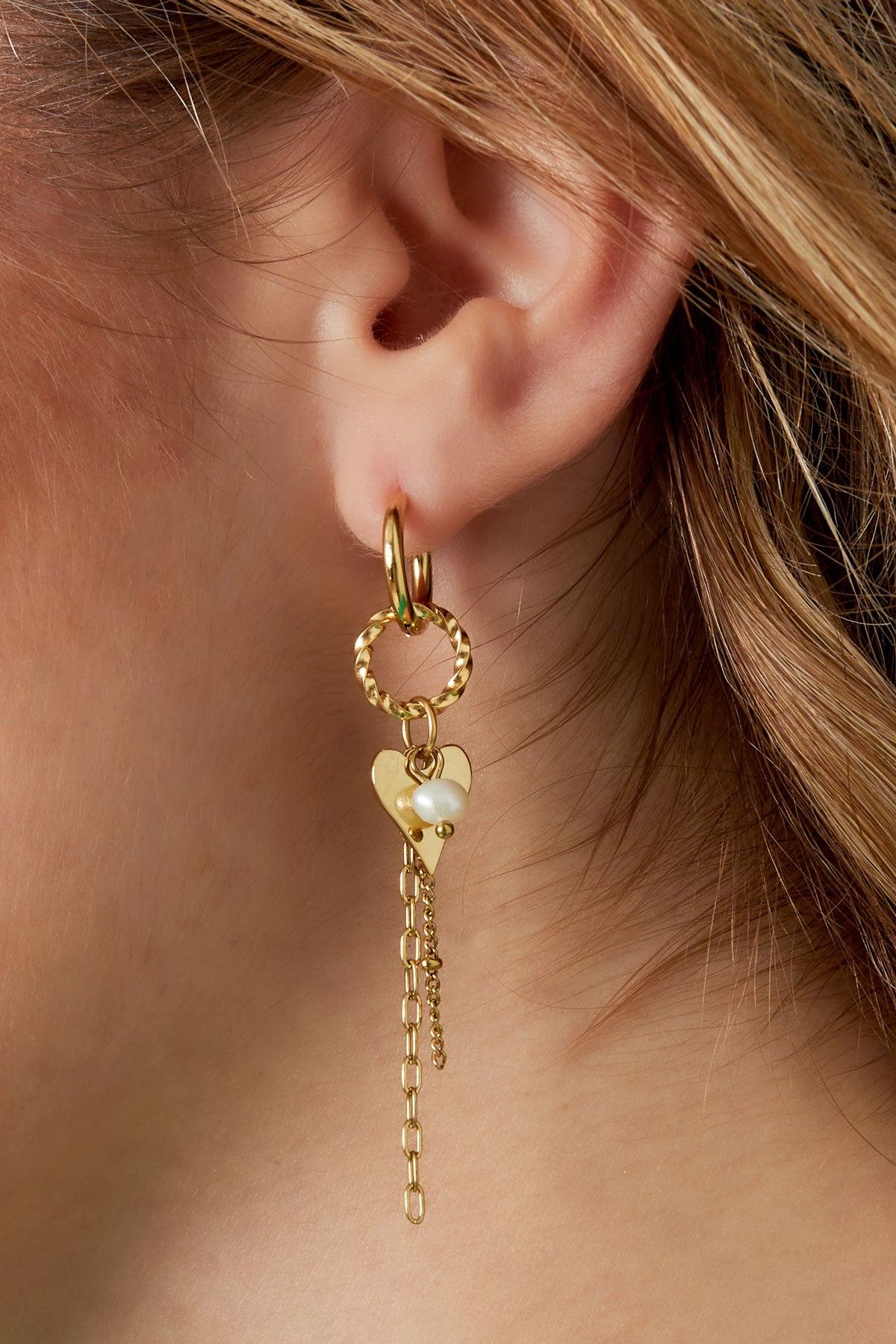 Ohrringe, Halskette, Party – Goldfarbe - Goldfarbefarbe