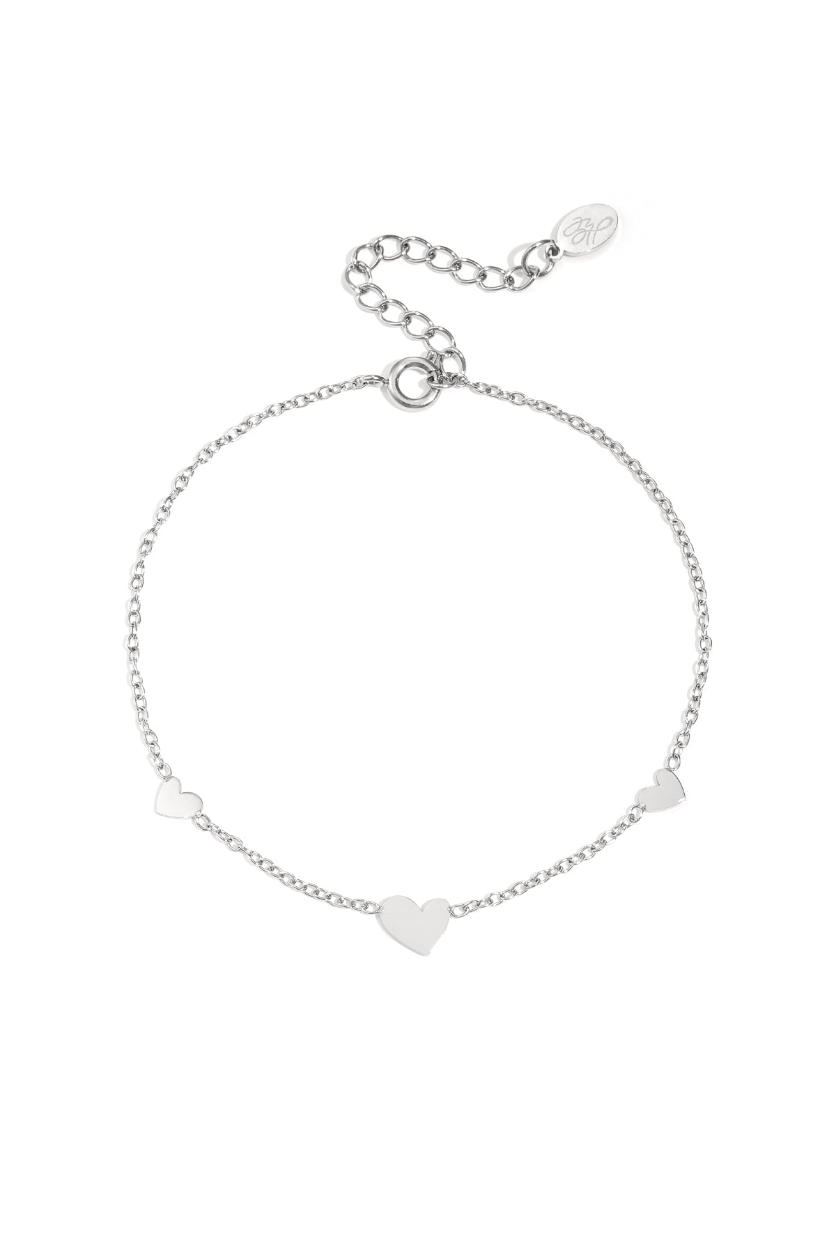 Klassisches Armband mit Herzen - Edelstahl