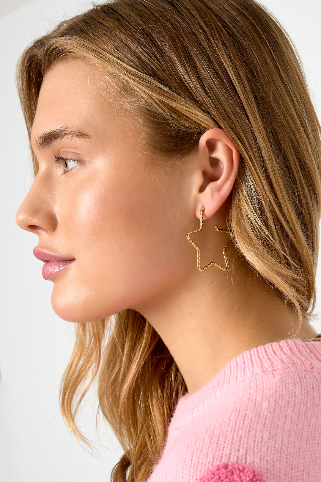 Edelstahl Creolen Stern Casual Täglich Einfache Serie frauen schmuck