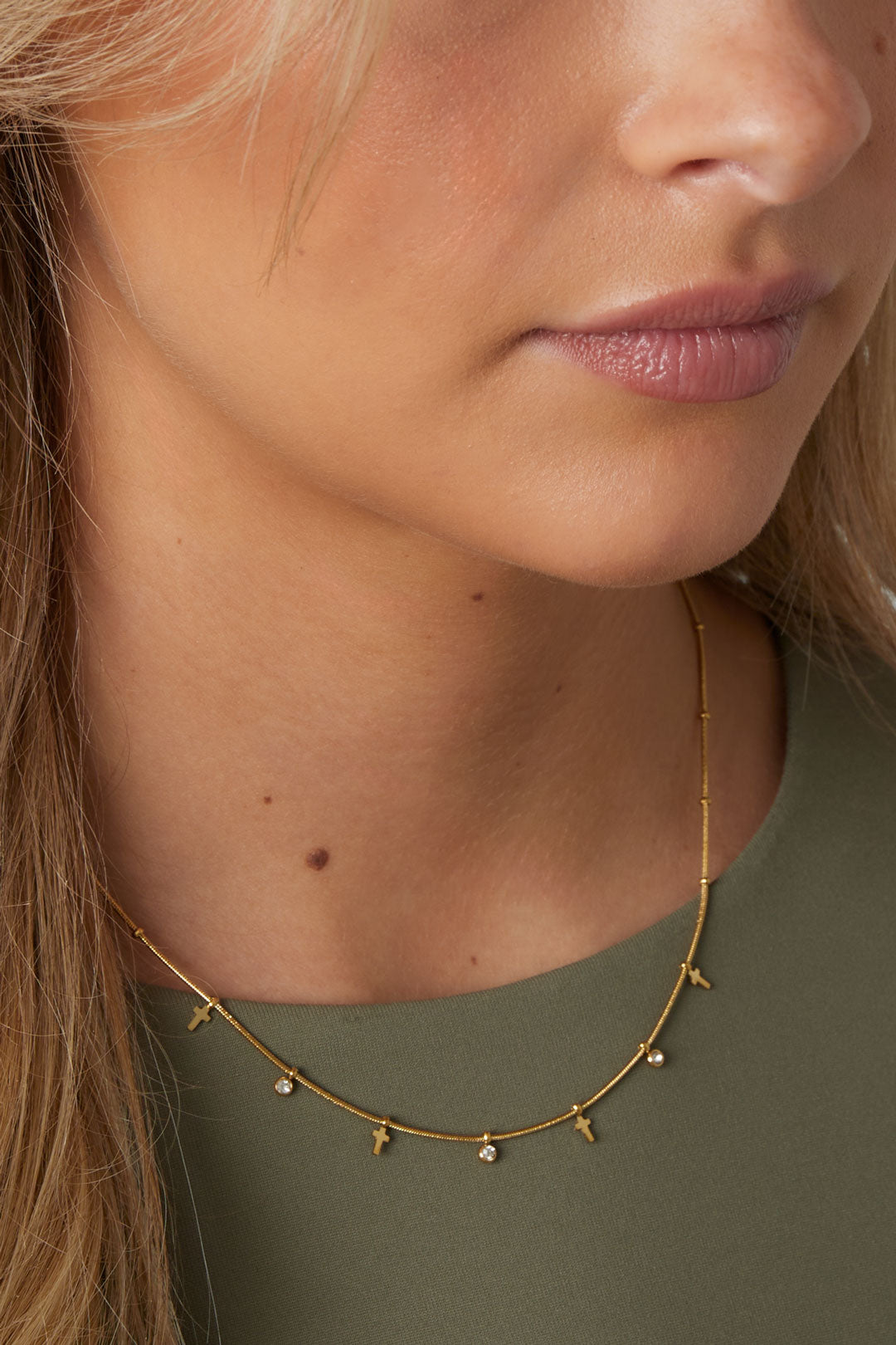 Edelstahl Kette Halsketten Kreuz Casual Täglich Einfache Serie frauen schmuck