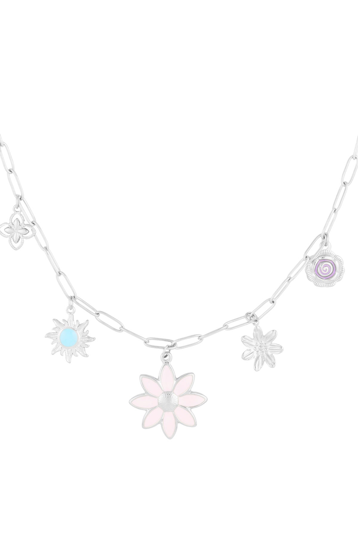 Charm-Halskette Blüte & Blinken - Goldfarben