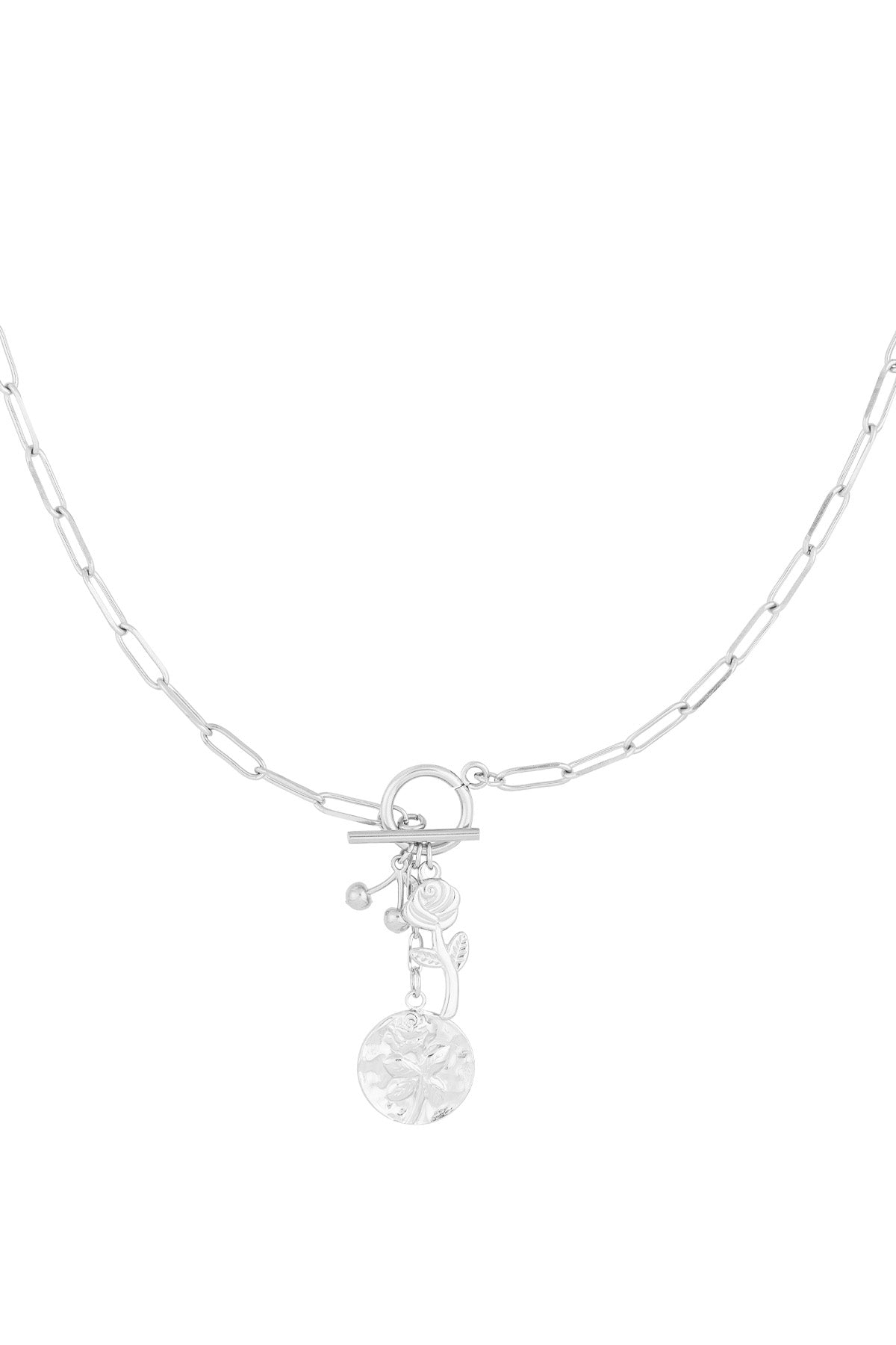 Halskette mit Anhänger „Schlafende Rose“ – Goldfarben