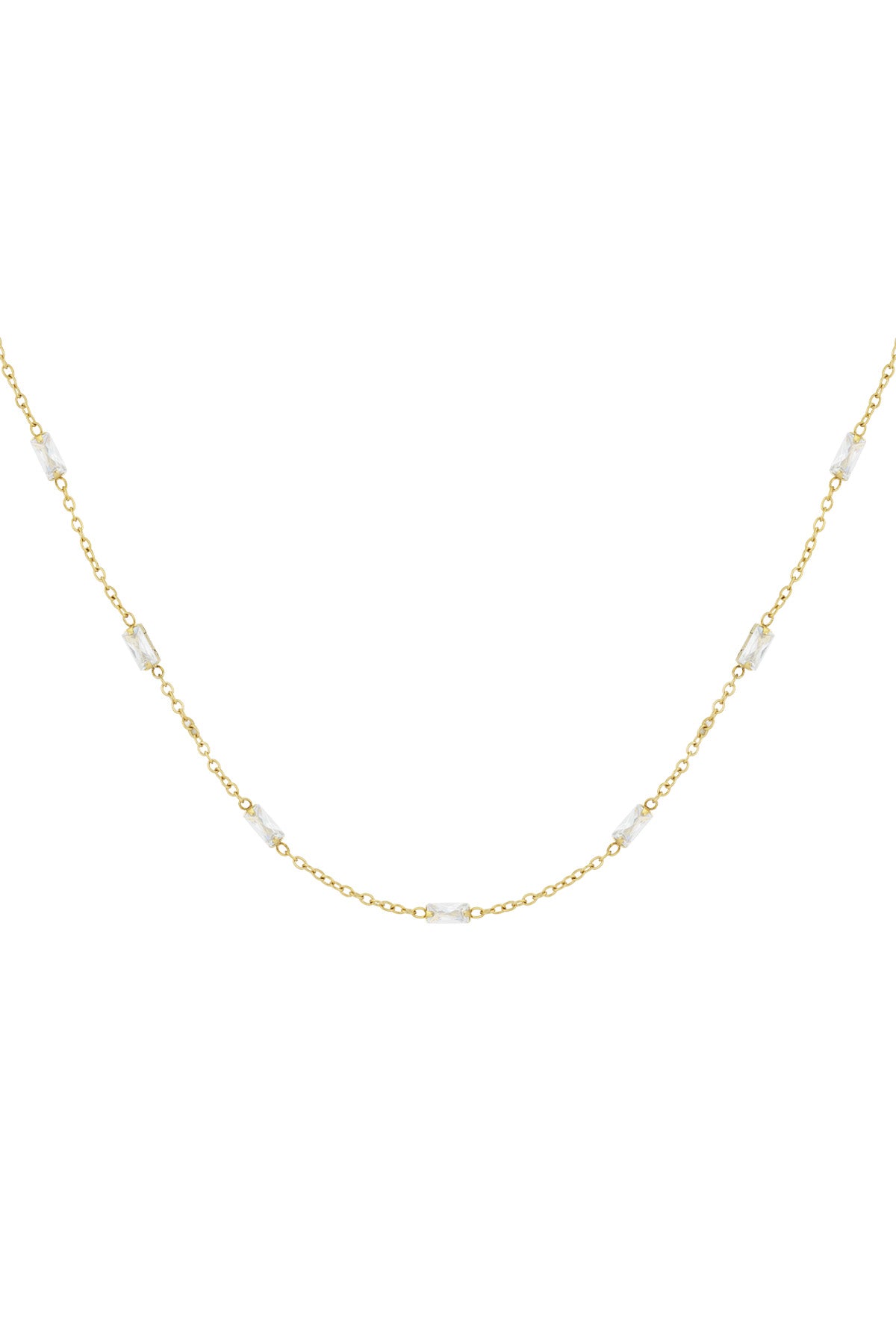 Halskette mit Diamantglanz - Goldfarben