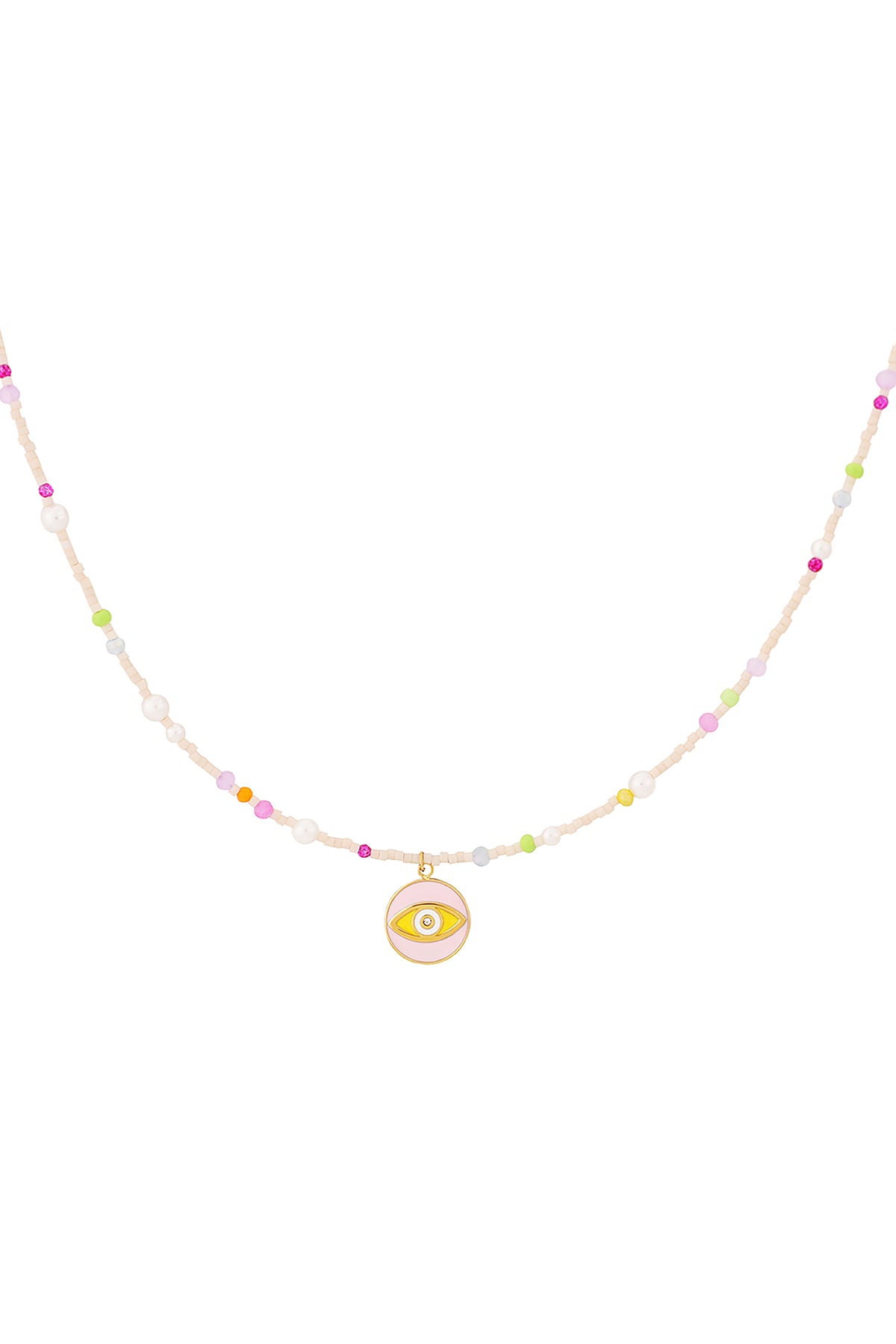 All eyes on you Halskette – Rosa mehrfarbig