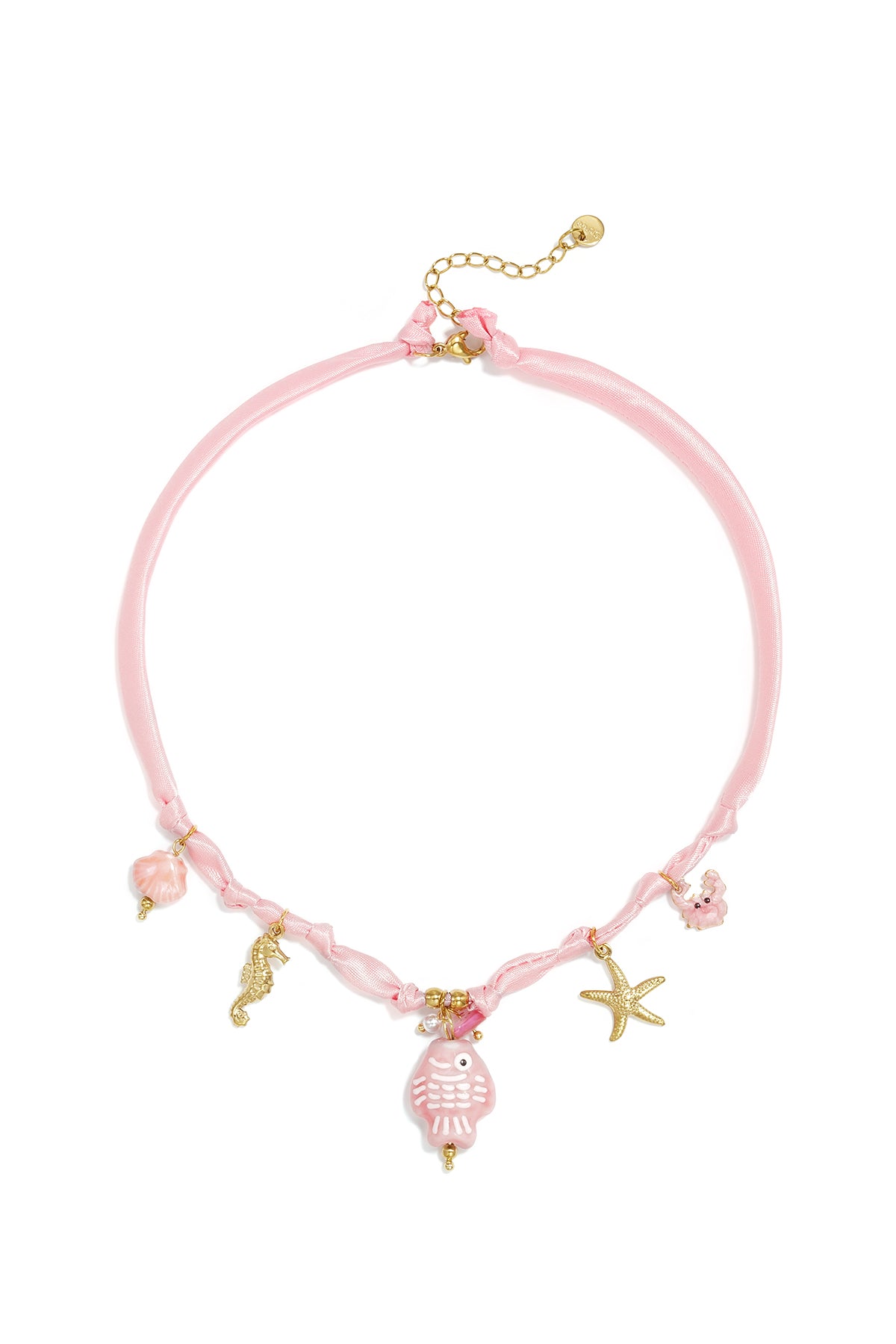 Geflochtene Halsketten aus Polyester, Fischmotiv, Urlaubs-/Strand-Romantik-Serie, Damenschmuck