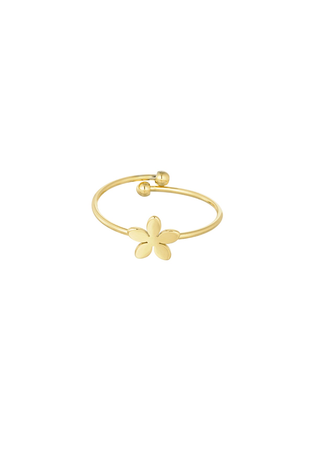 Einfarbiger Basic-Ring mit Blume
