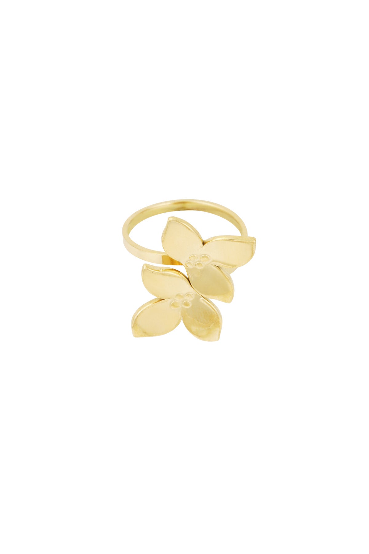 Ring Blumenduo - Goldfarben