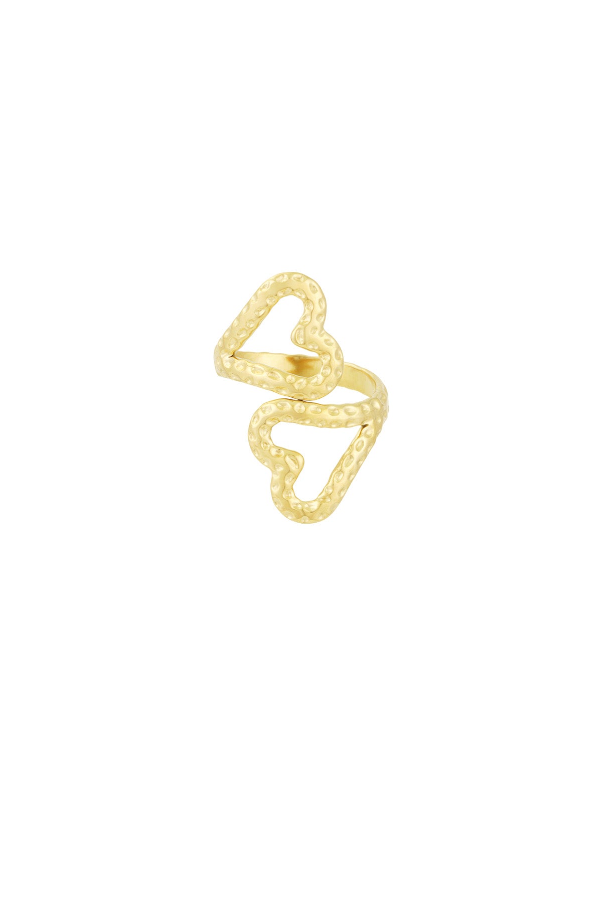 Doppelter Herzring - Goldfarben