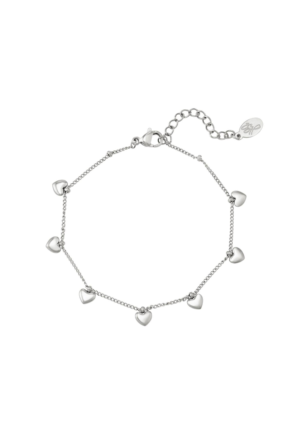 Armband mit Herzanhängern Goldfarbe Edelstahl