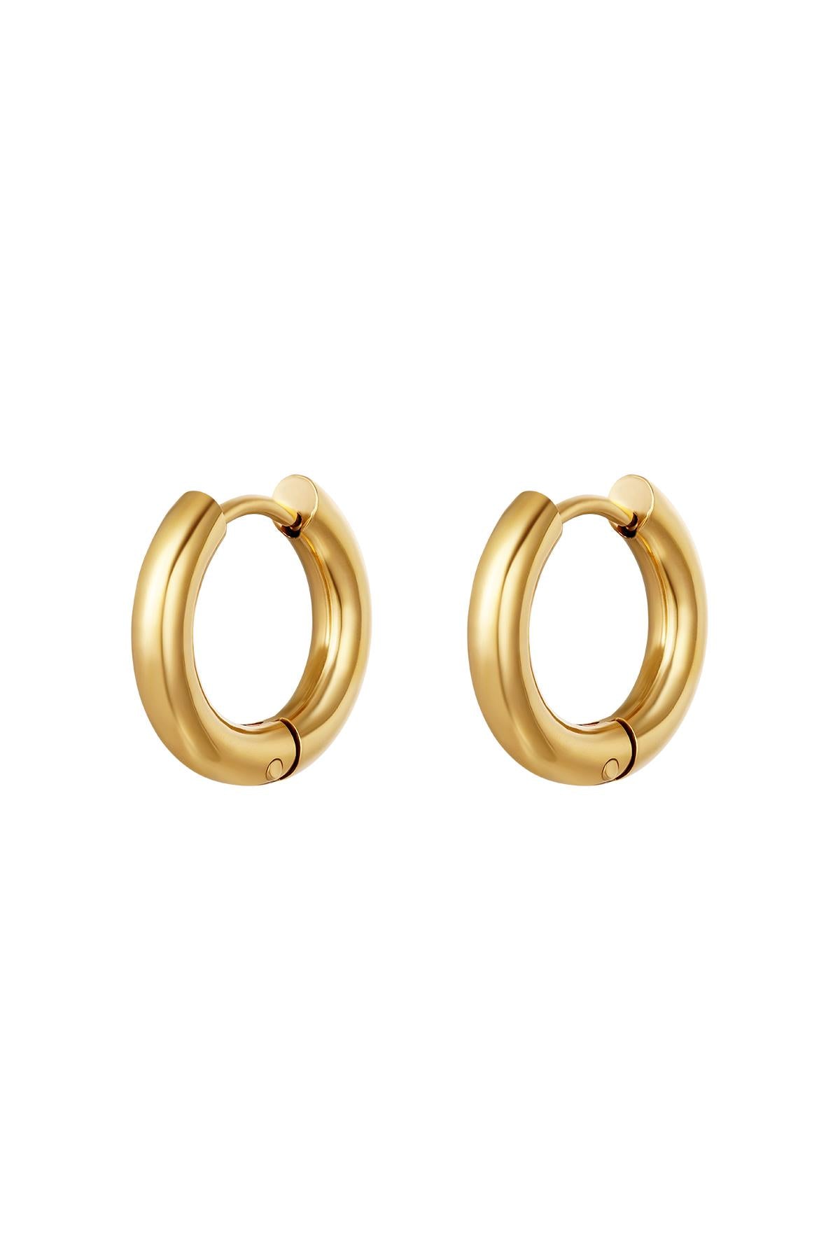 Einfache Creolenohrringe - klein Goldfarbe Edelstahl