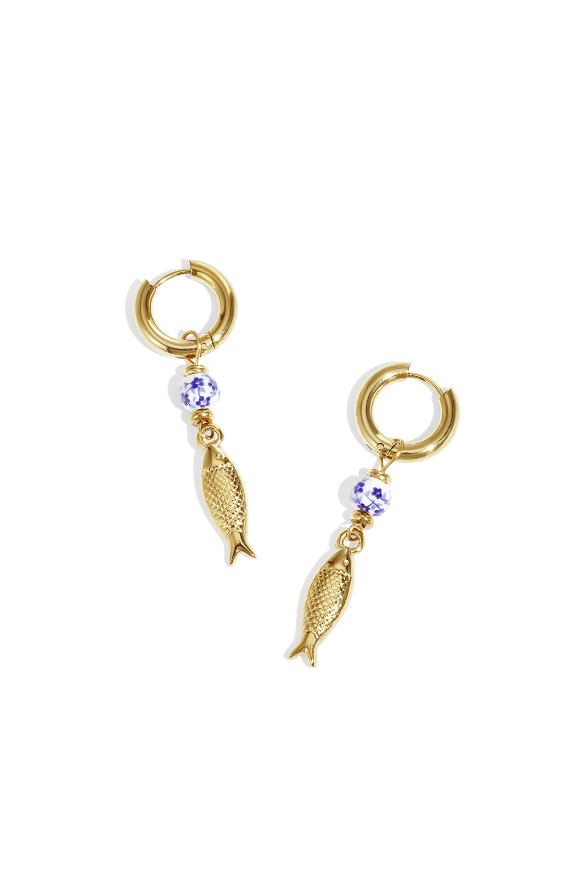 Ohrhänger aus Edelstahl, Fischmotiv, lässig, Urlaub/Strand, schlichte Serie, Damenschmuck