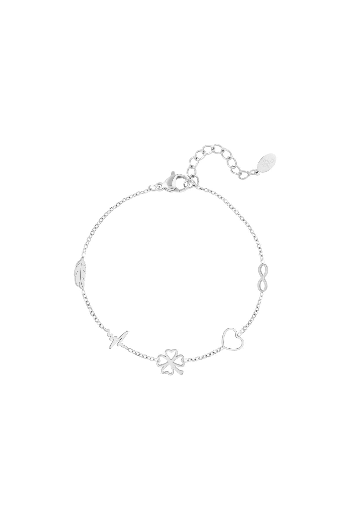 Minimalistisches Armband mit Charms Goldfarbe Edelstahl