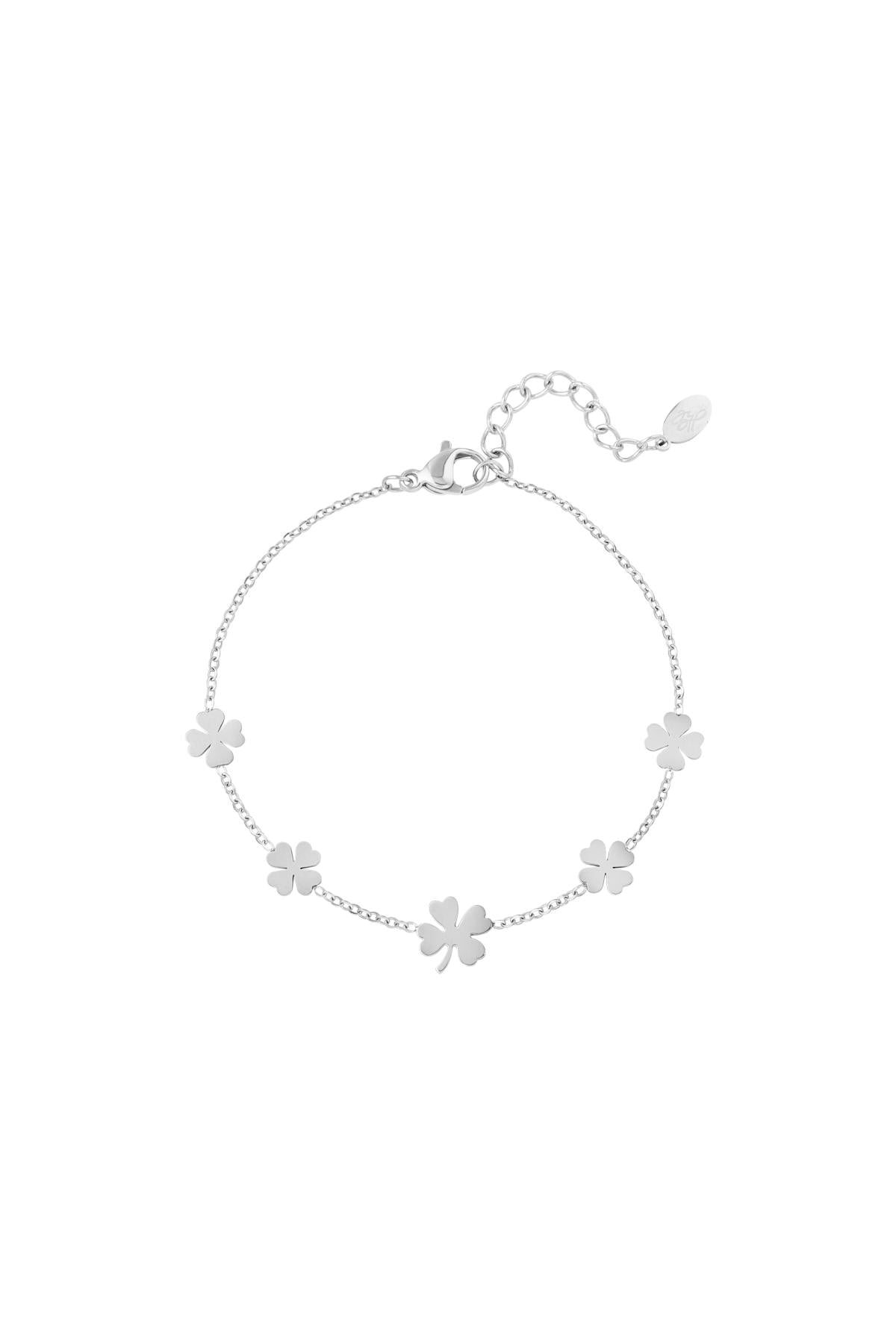 Armband 5 Kleeblätter Goldfarbe Edelstahl