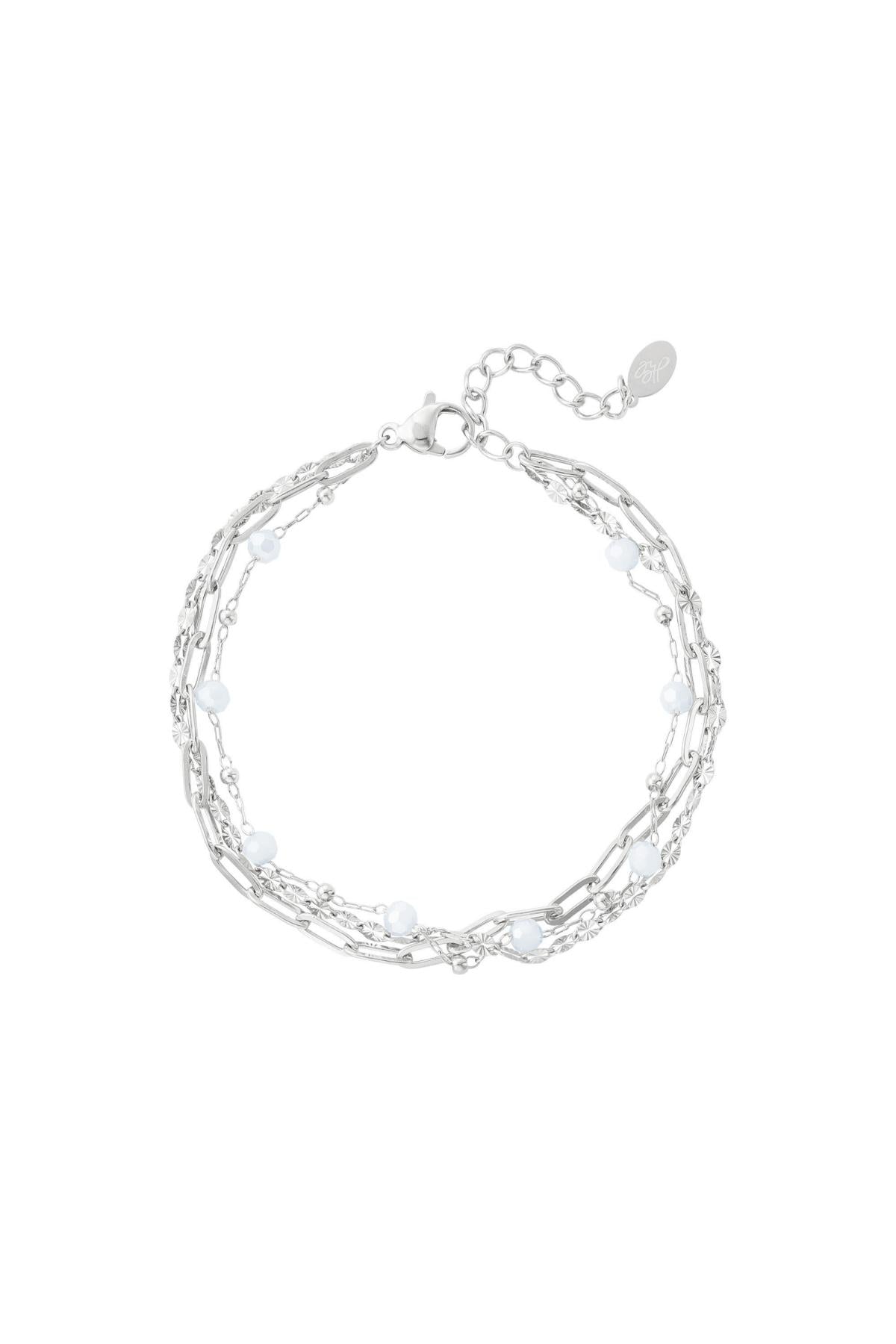 Armband drei Schichten mit farbigen Details Goldfarbe Edelstahl