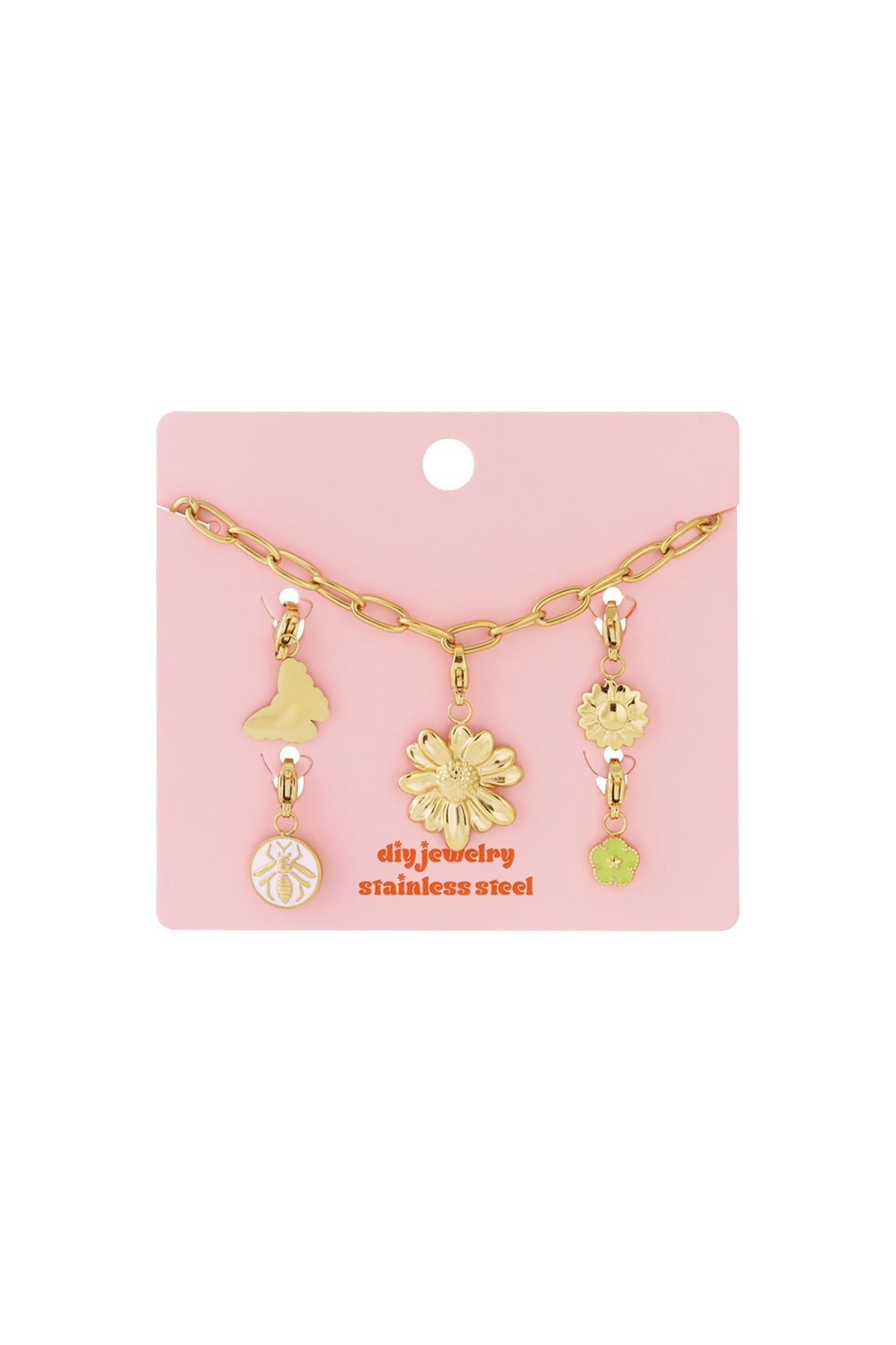 Detaillierte DIY-Halskette mit Blumenmotiv