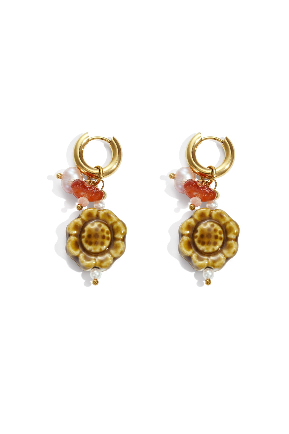 Edelstahl Tropfen Ohrringe Blume Casual Täglich Einfache Serie frauen schmuck