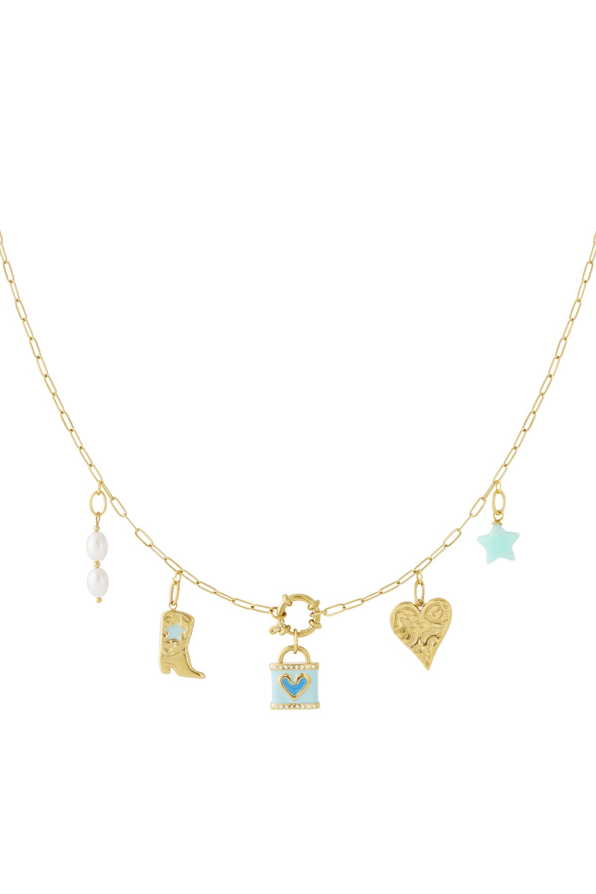 Blaue Herz-DIY-Halskette