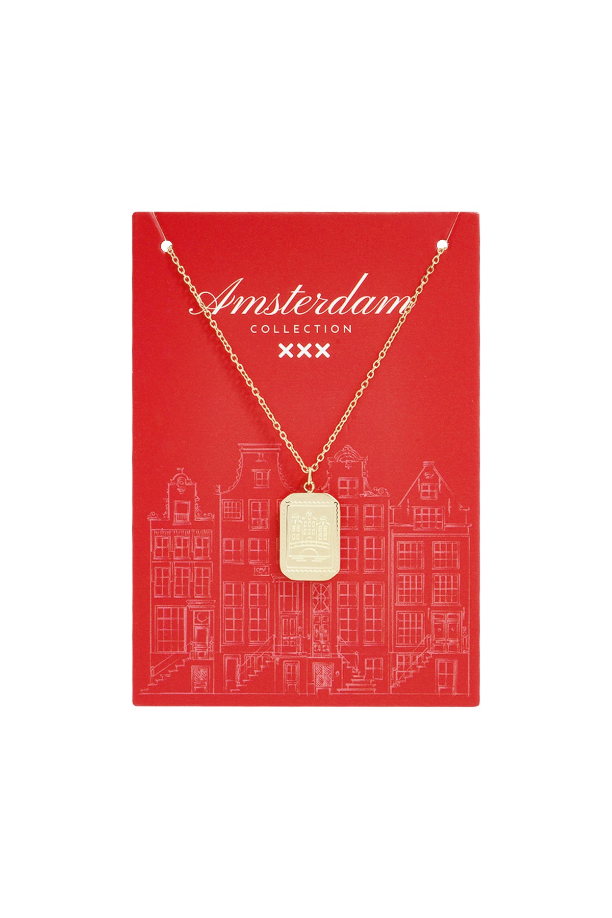 Kette von Amsterdamer Grachtenhäusern