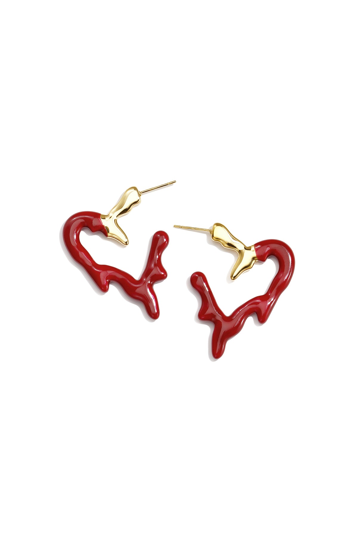 Herzförmige Ohrringe aus Edelstahl, schlichte Serie „Damenschmuck“
