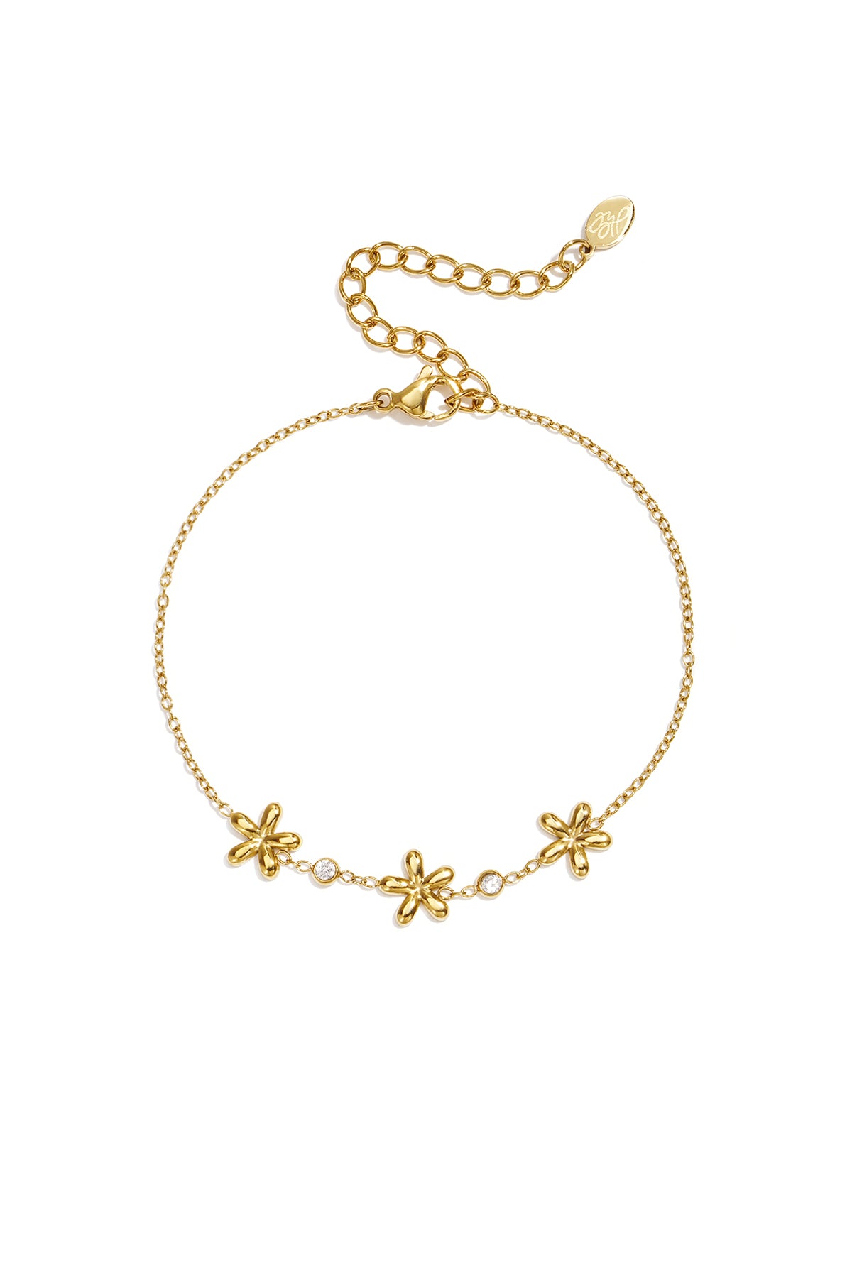 Edelstahl-Charm-Armbänder, Blumenmuster, schlichte Alltagsserie, Damenschmuck