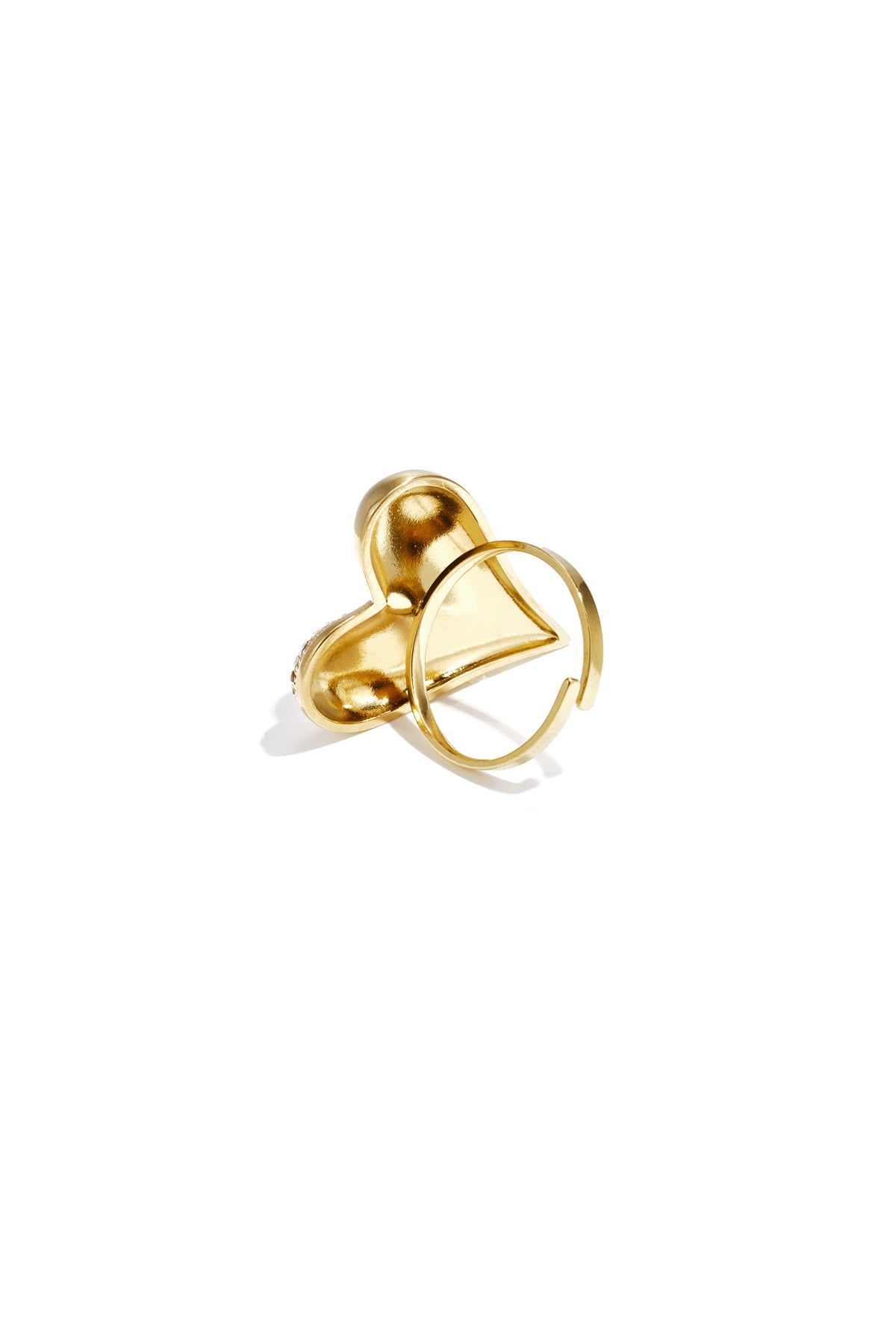 Statement-Ringe aus Edelstahl, Herzform, lässig-romantisch, Damenschmuck