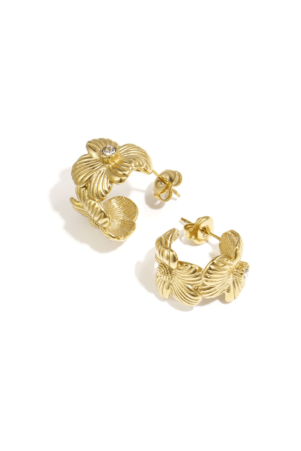 Edelstahl Creolen Blume Casual Daily Simple Serie Damenschmuck