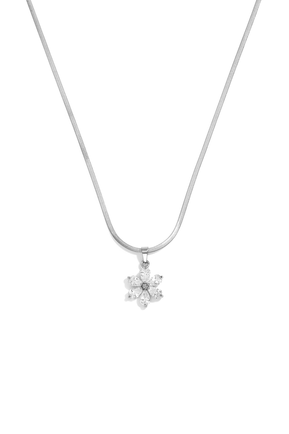 Edelstahl-Anhänger, Blumenmuster, schlichte Alltags-Serie, Damenschmuck