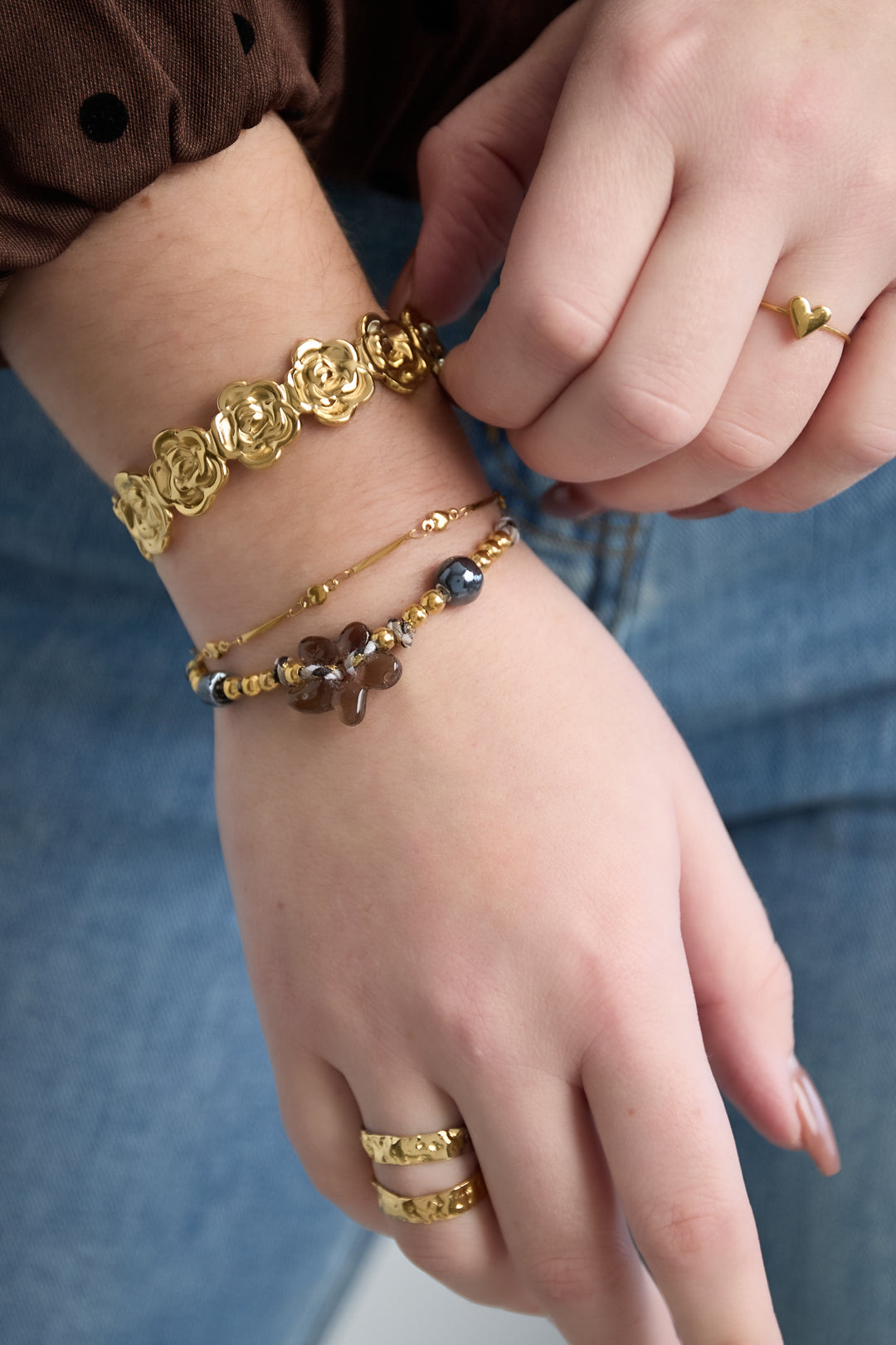 Polyester Perlenarmbänder Blume Casual Täglich Einfache Serie Damenschmuck
