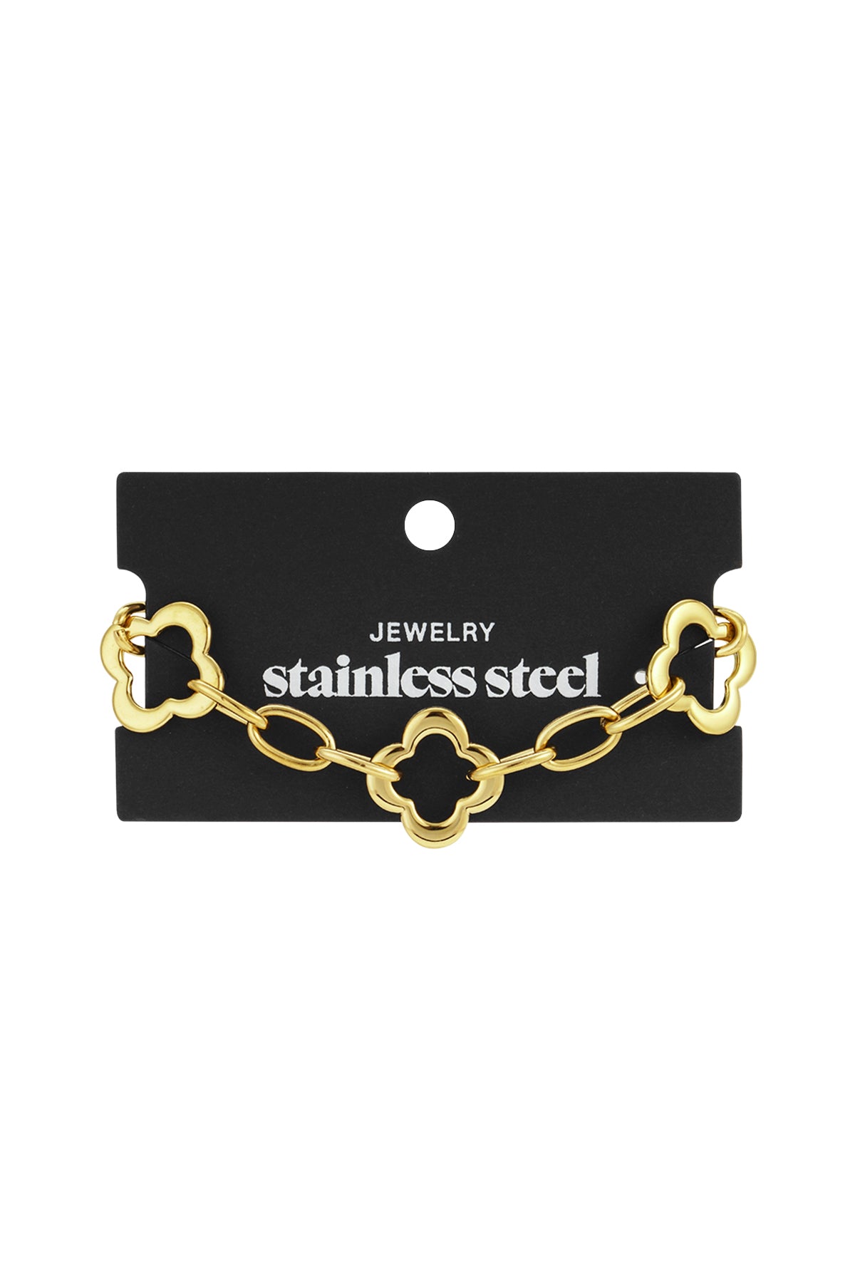 Edelstahl-Kettenarmbänder Kleeblatt Casual Daily Damenschmuck