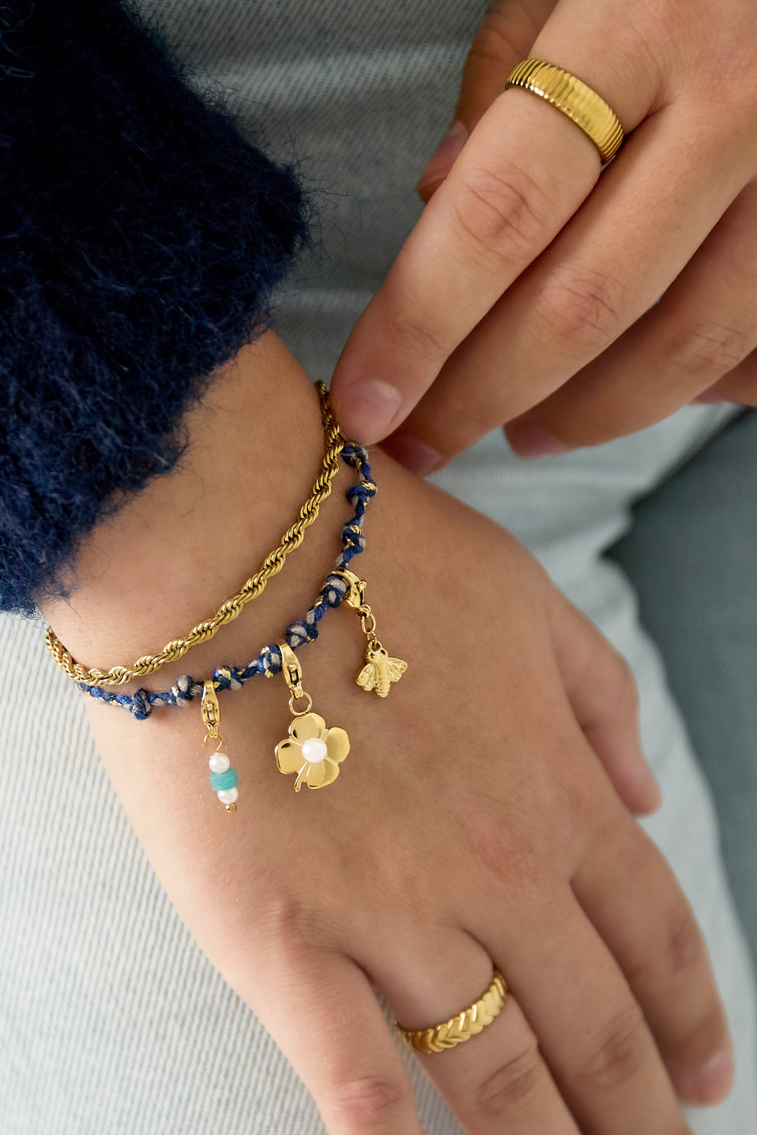 Baumwollkettenarmbänder gemischte Farben Täglich Täglich