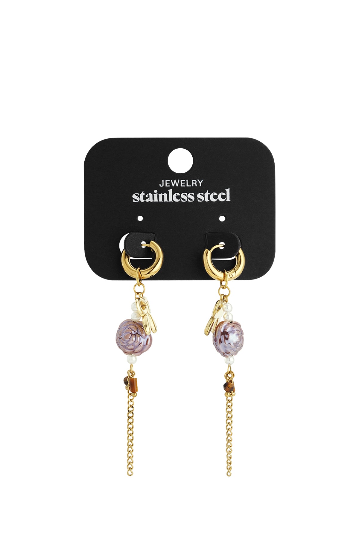 Edelstahl Tropfen Ohrringe Blume Casual Täglich Einfache Serie frauen schmuck