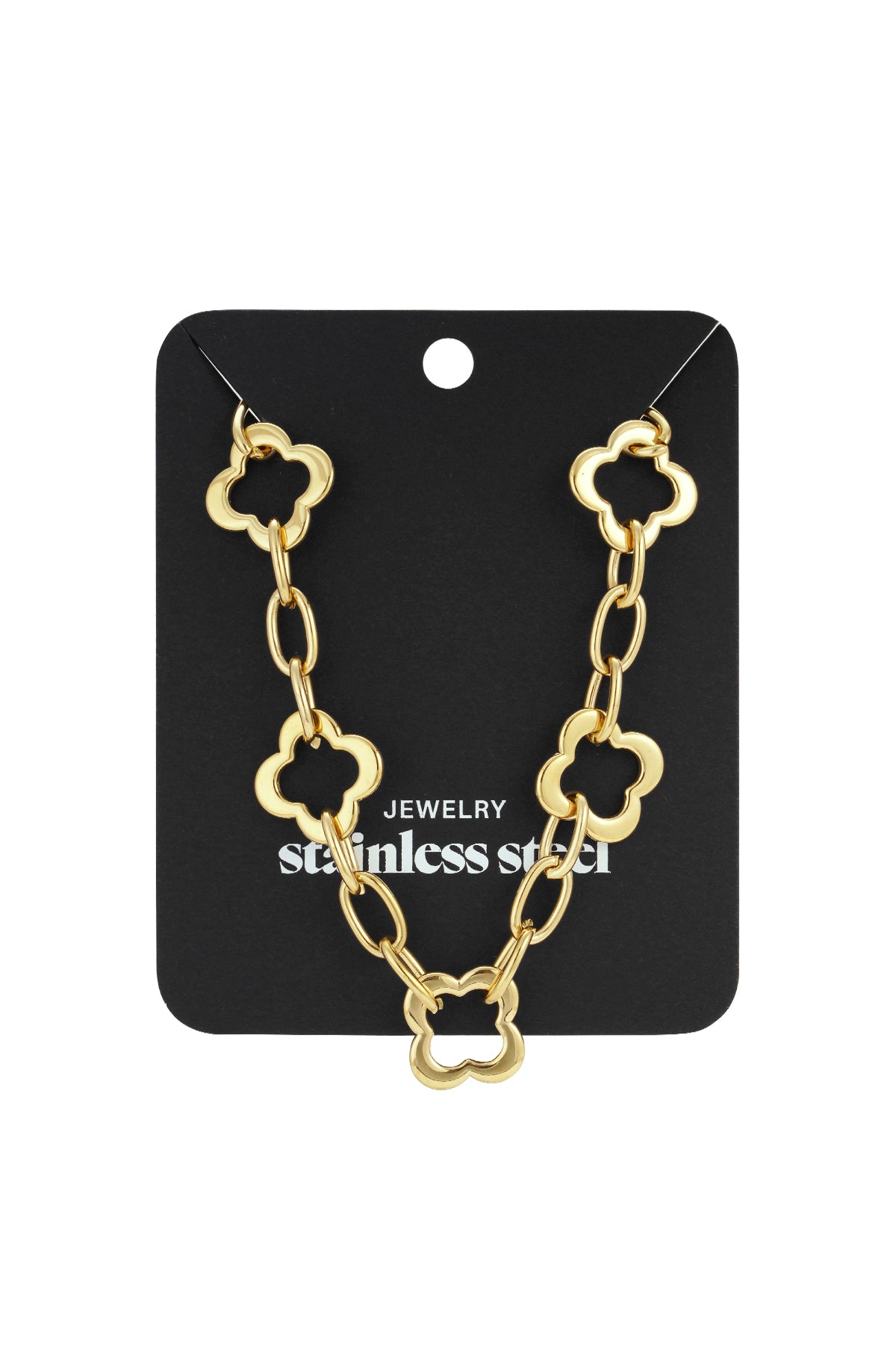 Edelstahl Kette Halsketten Kleeblatt Casual Täglich Einfache Serie frauen schmuck