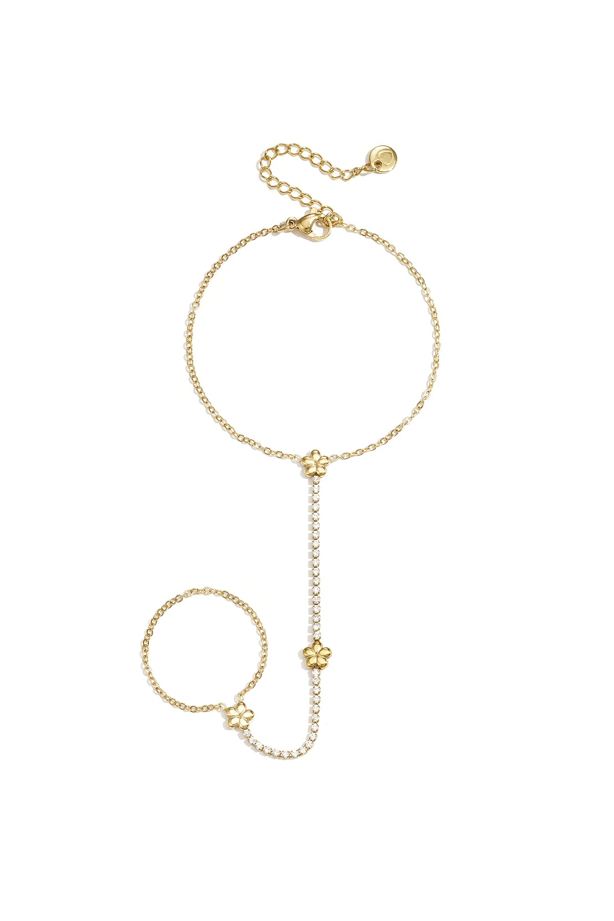 Handkette im Tennis-Stil mit Blumen