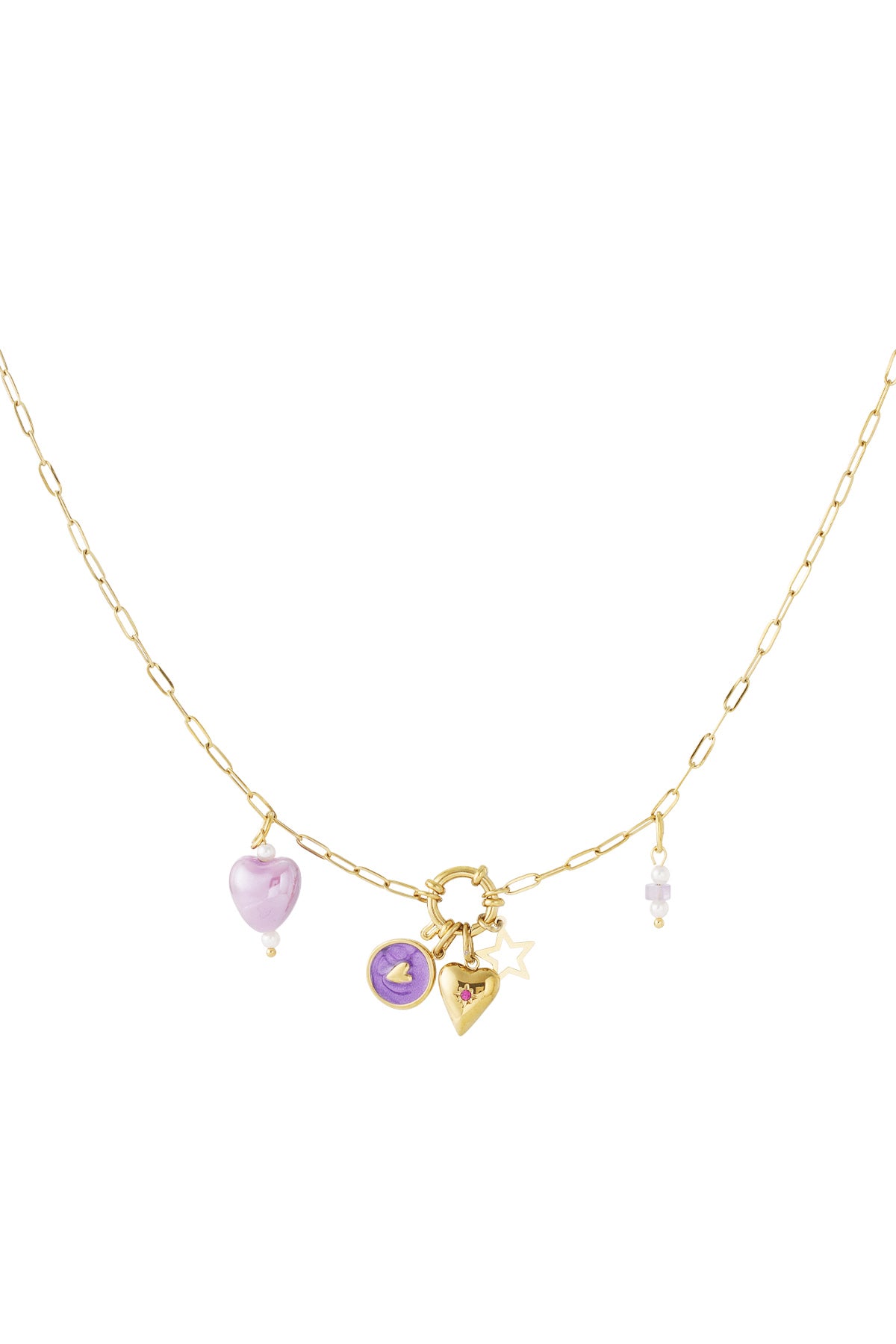 Lila Herz DIY Halskette