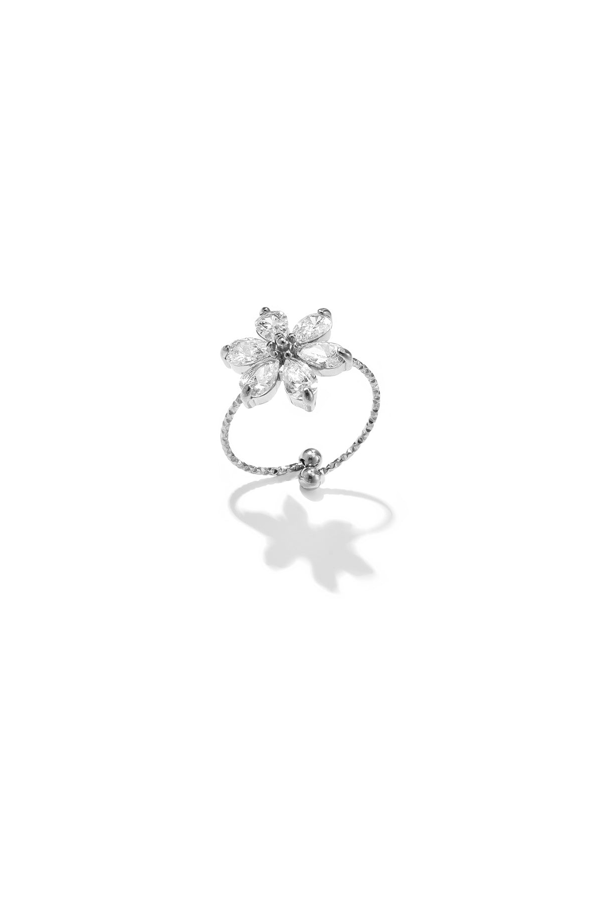 Statement-Ringe aus Edelstahl, Blumenmuster, schlichte Serie, Damenschmuck