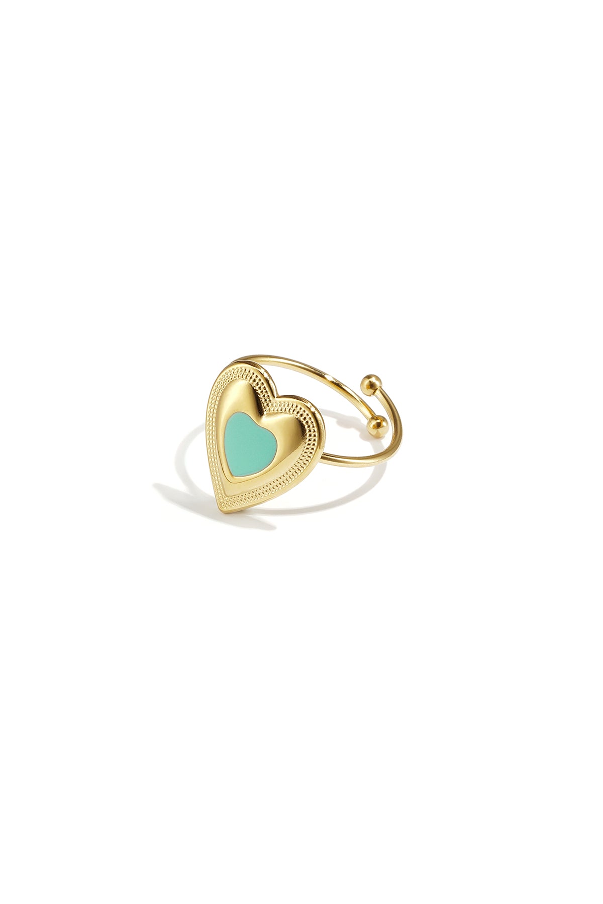 Verstellbarer Statement-Ring mit farbigem Herz