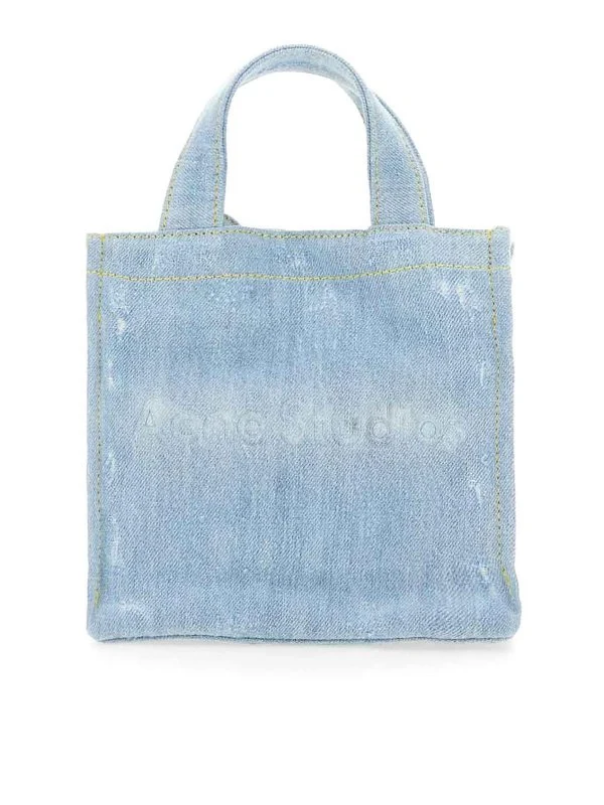 Mini Denim-Shopper mit Logo