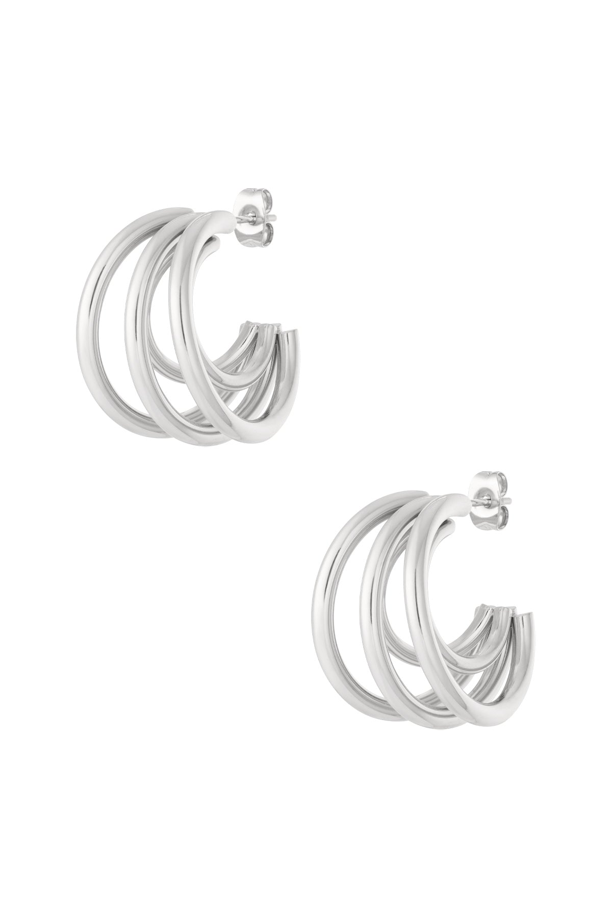 Creolen aus Edelstahl, geometrisch, lässig, täglich, einfache Serie, Damenschmuck
