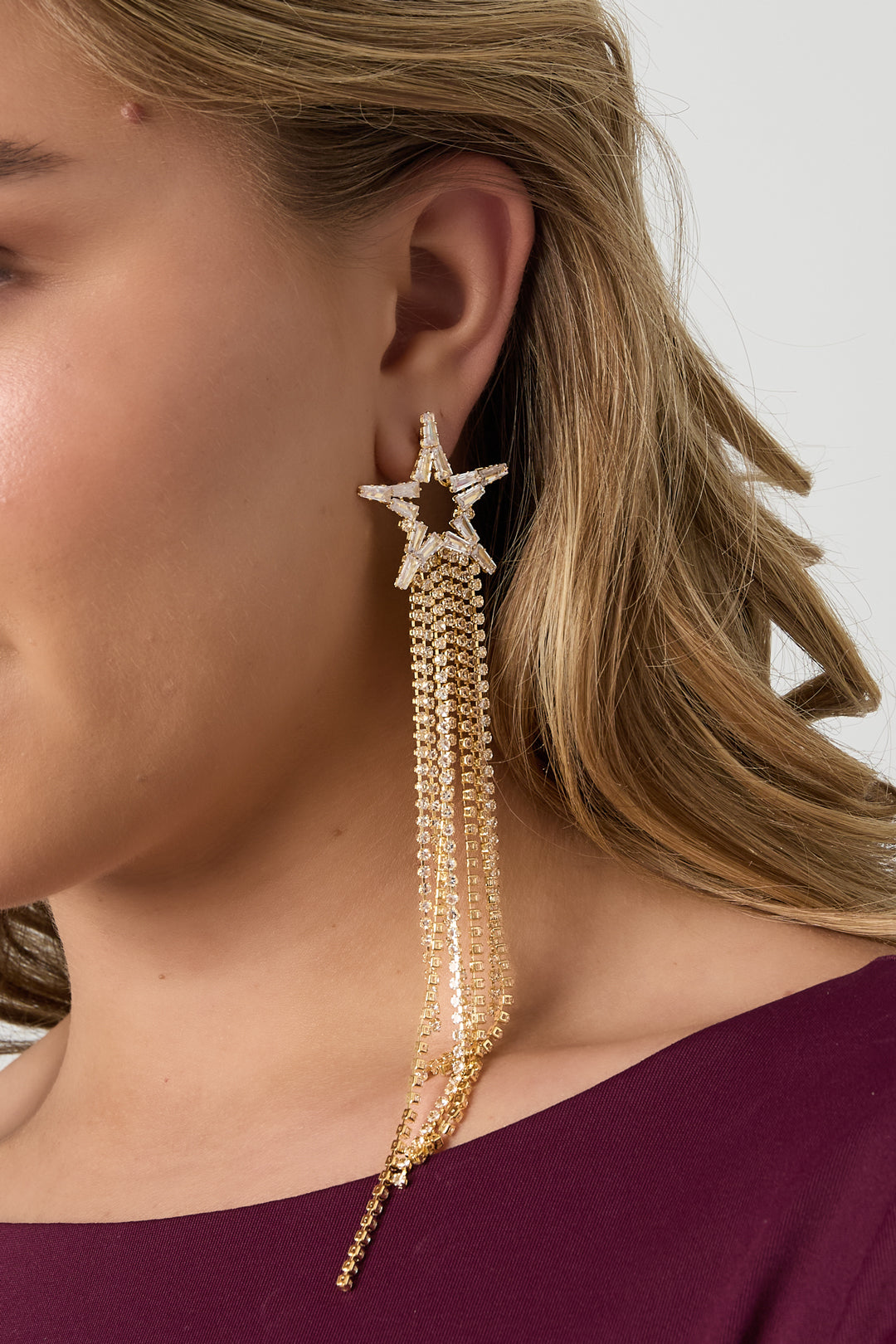 Kupfer Baumeln Ohrringe Stern Elegante Weihnachten Luxuriöse Serie frauen schmuck