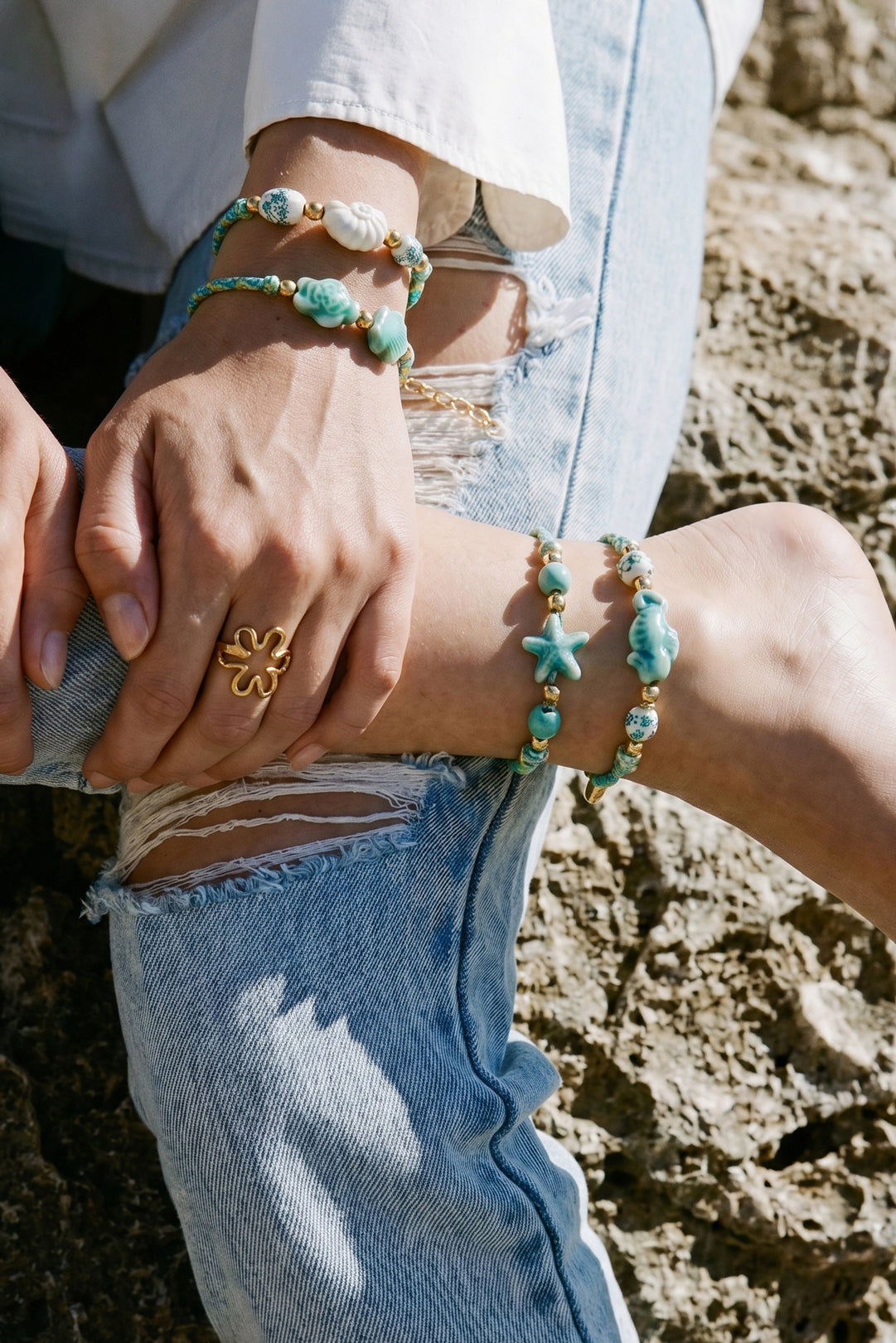 Seil-Fußkettchen, Tiermotiv, Urlaub/Strand, Romantik-Serie, Damenschmuck