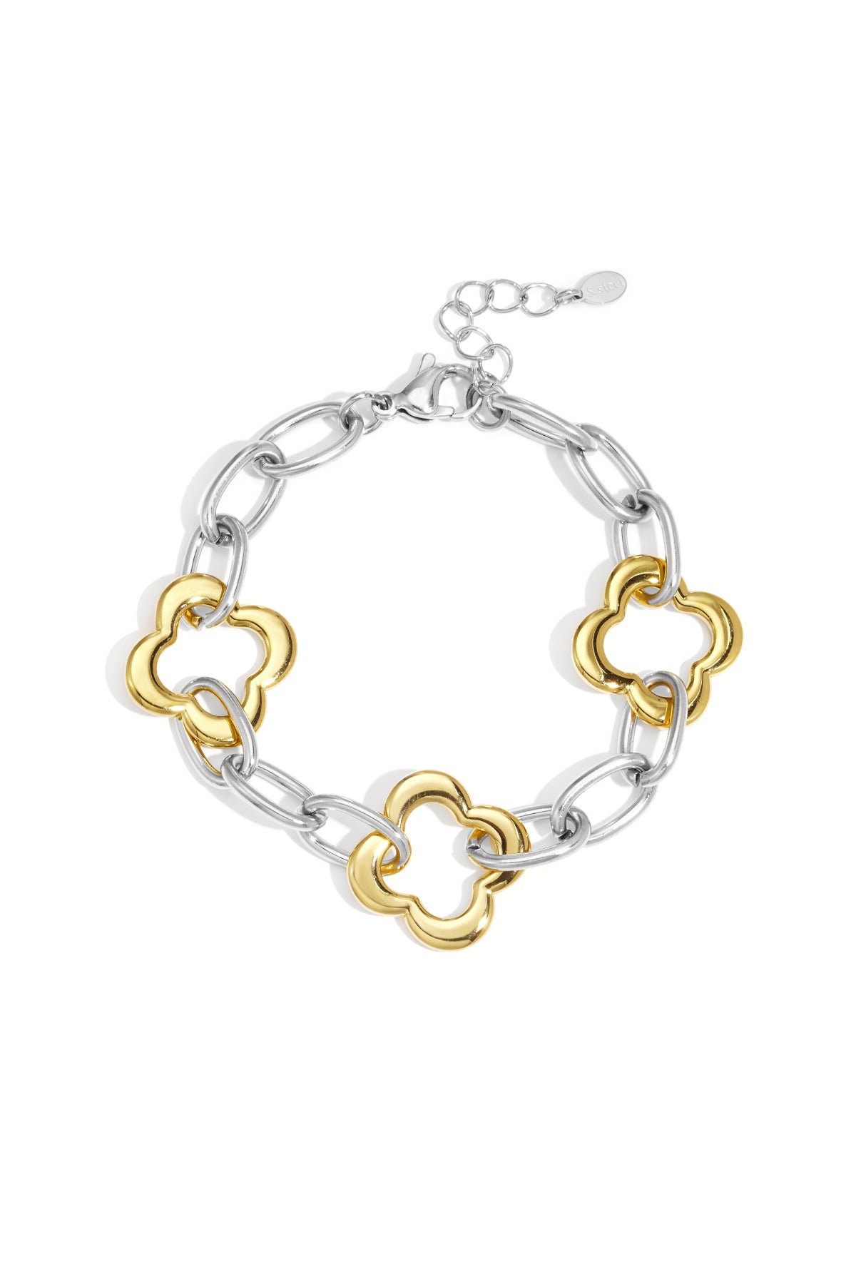 Edelstahl-Kettenarmbänder Kleeblatt Casual Daily Damenschmuck