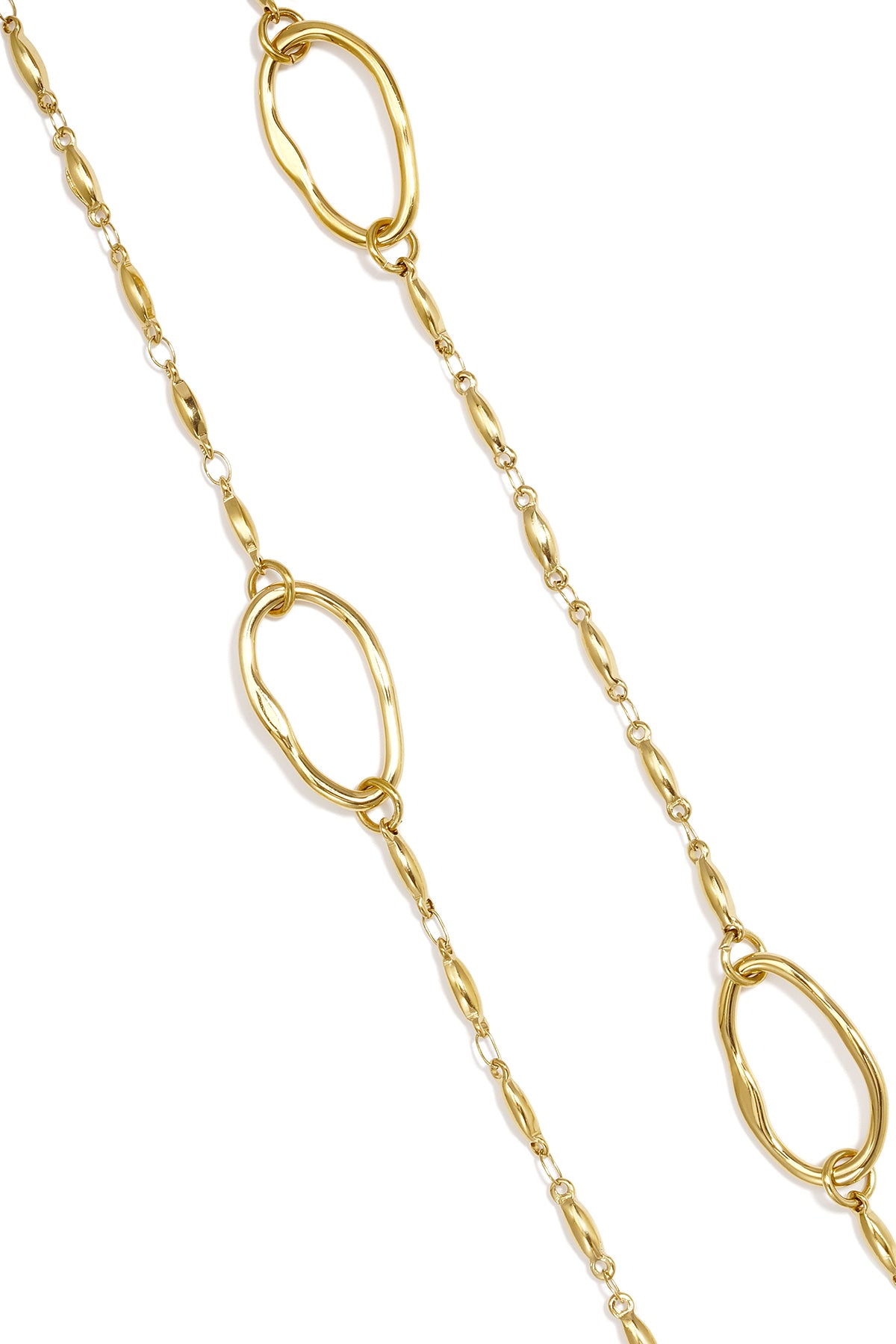 Lange Edelstahlkette in ovaler Form, schlicht, für jeden Tag, Damenschmuck