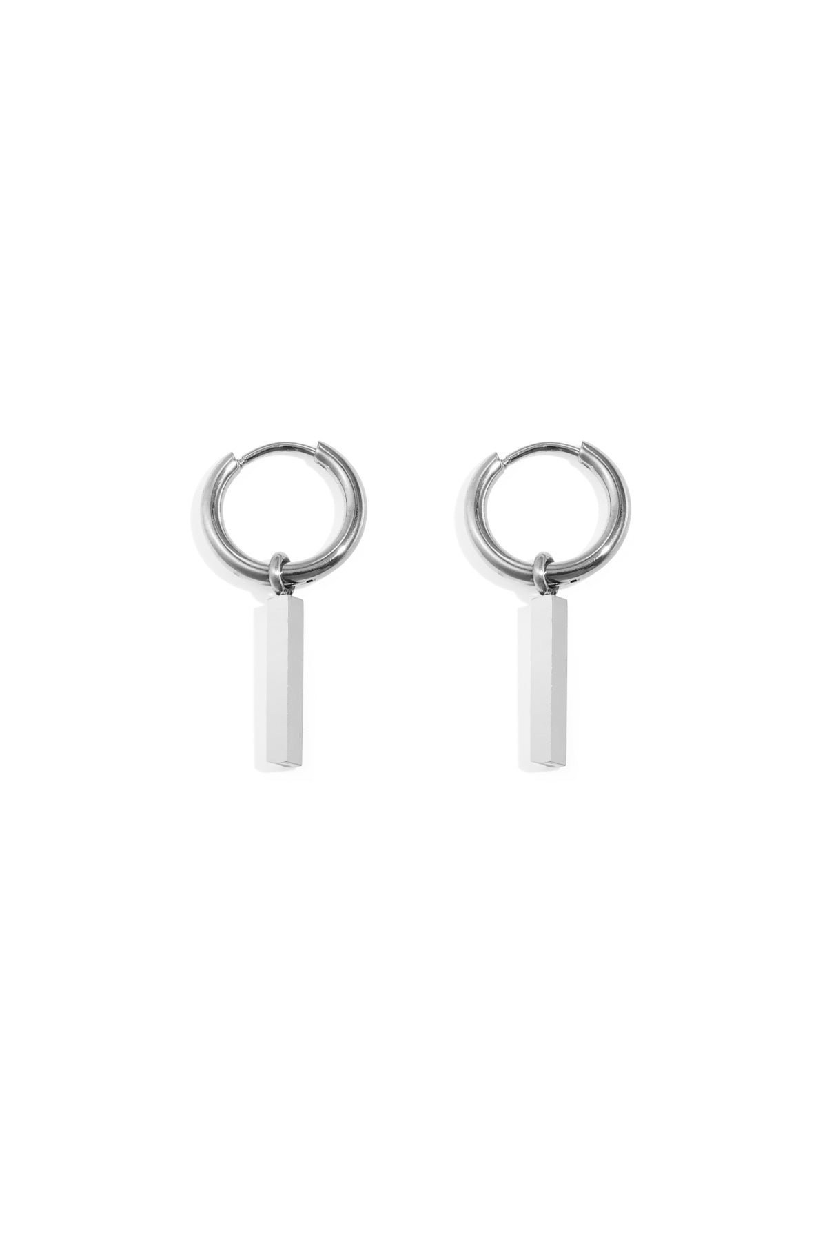 Rechteckige Ohrhänger aus Edelstahl, lässig-schlichte Serie, Damenschmuck